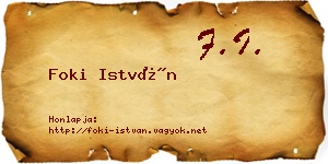 Foki István névjegykártya